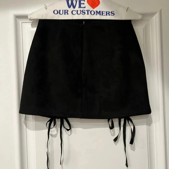 Honey Punch suede like skirt with lace up detail - Picture 2 of 3